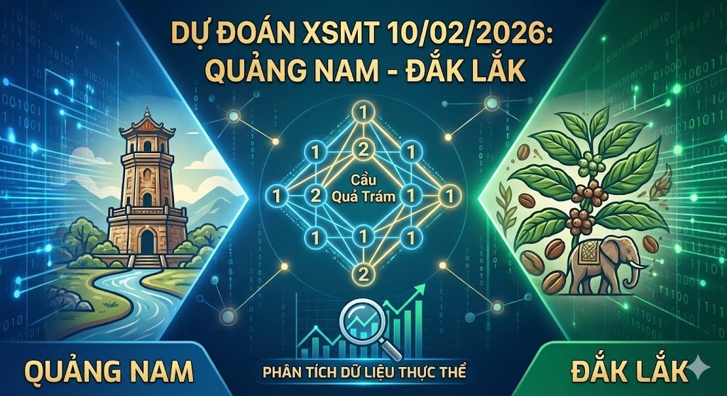 Soi cầu dự đoán XSMT 10/02/2026 – Quảng Nam, Đắk Lắk